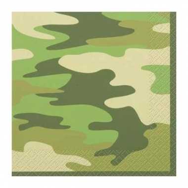 16 camouflage gekleurde servetjes
