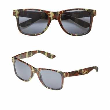 4x stuks camouflage print verkleed zonnebril