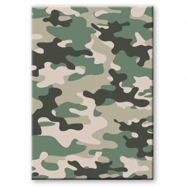 Camouflage/legerprint luxe wiskunde schrift/notitieboek groen ruitjes 10 mm a4 formaat