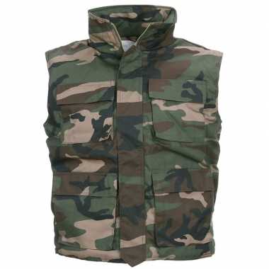 Leger bodywarmer met camouflage print