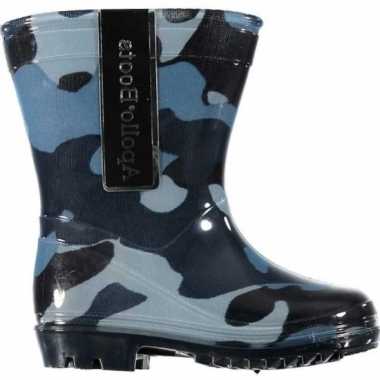 Legerprint regenlaarzen voor peuters blauw maat 26
