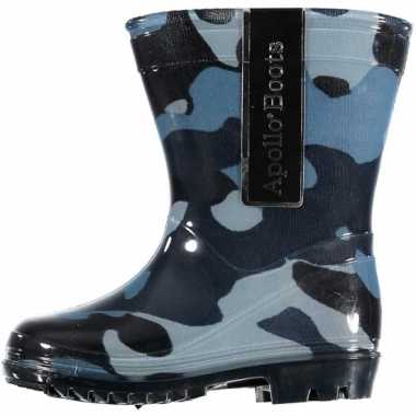 Legerprint regenlaarzen voor peuters blauw