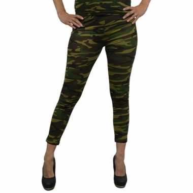 Woodland camouflage legging voor dames