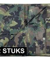 2x groene camouflage afdekzeilen 2 85 x 4 m