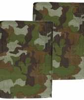 2x stuks groen camouflage afdekzeilen dekzeilen 3 x 4 meter