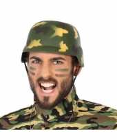 2x stuks soldaten verkleed helm camouflage voor volwassenen