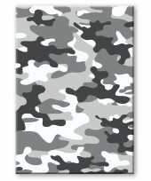Camouflage legerprint luxe schrift notitieboek grijs gelinieerd a5 formaat