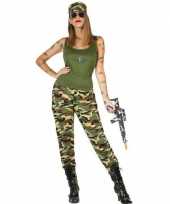 Camouflage soldaat verkleed pak kostuum voor dames