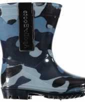 Legerprint regenlaarzen voor peuters blauw maat 26