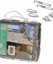 Schaduwdoek zonnescherm rechthoekig lichtgrijs camouflage 2 x 3 meter inclusief ophangaccessoires