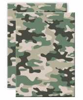 Set van 2x stuks camouflage legerprint wiskunde schrift notitieboek groen ruitjes 10 mm a4 formaat