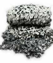 Voordeelset van 2x stuks camouflage netten zwart wit grijs 3 x 2 4 meter